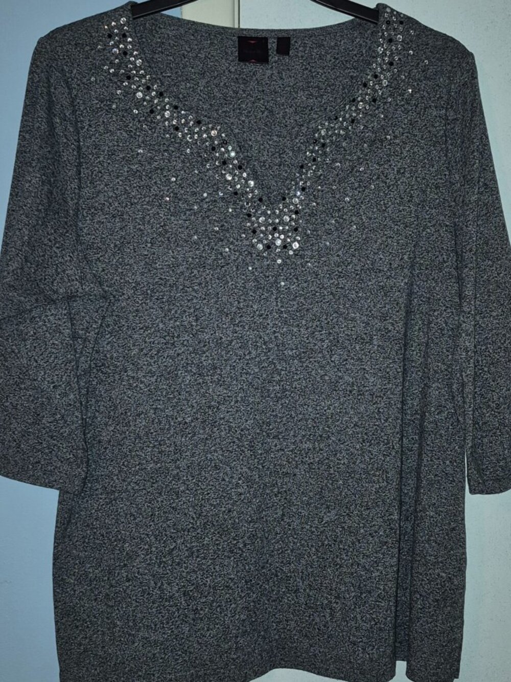Rafaella 3/4 Sleeves Gray Grey Pullover Sweater Women's Plus Size 1X NWOT